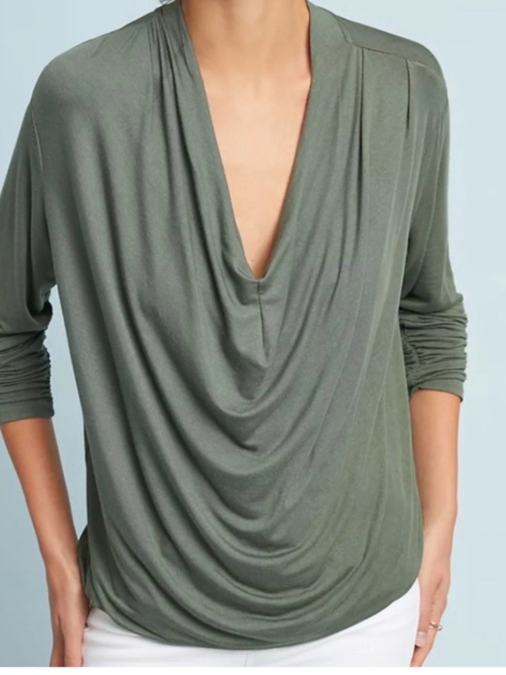 Maeve Melissa Drape Front Top Blouse Anthropologie size large L